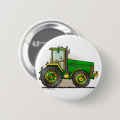 Groene Big Tractor Pins Ronde Button 5,7 Cm (Voorkant /achterkant)