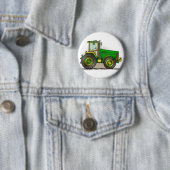Groene Big Tractor Pins Ronde Button 5,7 Cm (In situ)