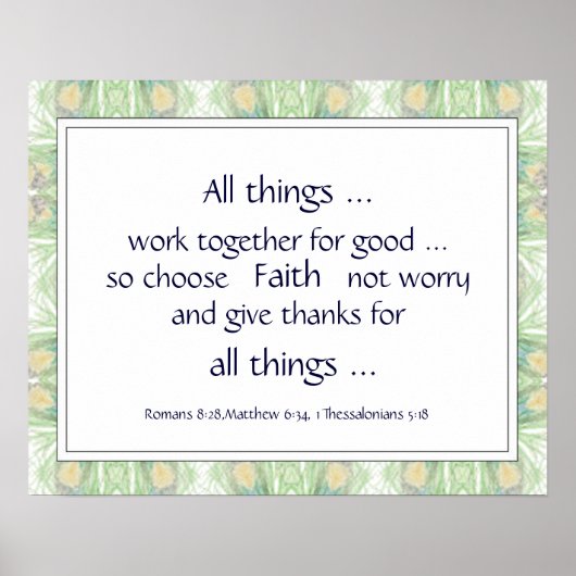 Groene Bijbelscripts Aanmoedigingsaanbiedingen Poster (Voorkant)