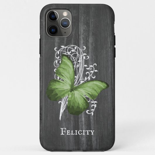 Groene bijtende Butterfly gepersonaliseerd Case-Mate iPhone Case (Achterkant)
