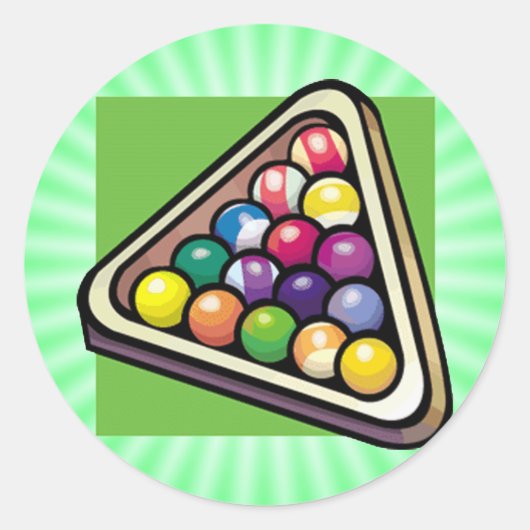 Groene biljarten; pool ronde sticker (Voorkant)