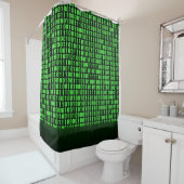 Groene Binaire Code Digitale Computer Douchegordijn (In situ)
