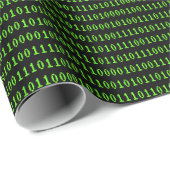 Groene Binaire Van de Retro Computer van de Code P Cadeaupapier (Rol Hoek)