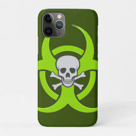 Groene biogevaarsschedel iPhone 11 pro max hoesje