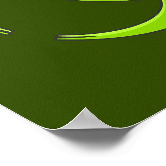 Groene biogevaarsschedel poster (Hoek)