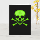 Groene Biohazard Skull Kaart (Gele Bloem)