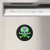 Groene Biohazard Skull Magnet Magneet (Insitu (Vaatwasser))