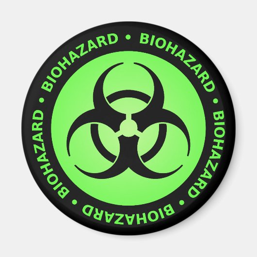 Groene Biohazard Waarschuwingsmagneet Magneet (Voorkant)