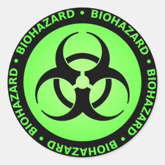 Groene Biohazard Warning Sticker