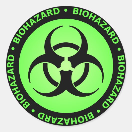 Groene Biohazard Warning Sticker (Voorkant)