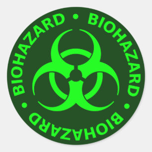 Groene Biohazard Warning Sticker