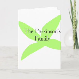 Groene blad abstract pastel familienaam retro boho kaart