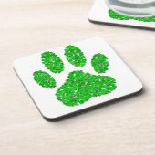 Groene blad afdruk van een hond drankjes onderzetter (Linkerzijde)