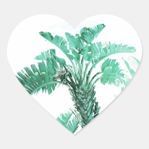 Groene blad bananenplant hart sticker