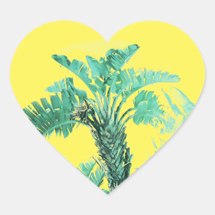 Groene blad bananenplant hart sticker