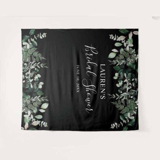 Groene Blad Bruidsbruiloft Foto Booth Achtergrond Wandkleed (Voorkant (horizontaal))