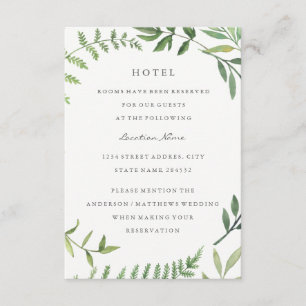 Groene Blad Bruiloftshotel Accommodatie Informatiekaartje