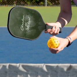 Groene blad elegante groen lente bruiloft pickleball paddle