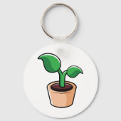Groene Blad Kamerplant Sleutelhanger (Voorkant)