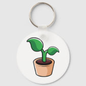 Groene Blad Kamerplant Sleutelhanger (Achterkant)