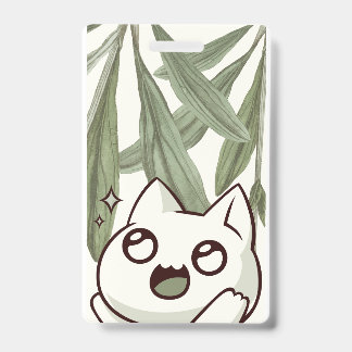 Groene blad met kat | huisdierliefhebbers | terug  badge