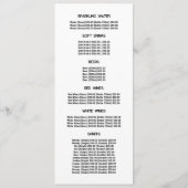 Groene Blad, Restaurant Slimline Menu (Achterkant)