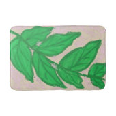 Groene Blad Roze Beige Badmat (Voorkant)
