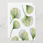 Groene bladen bedankkaart (Voorkant / Achterkant)