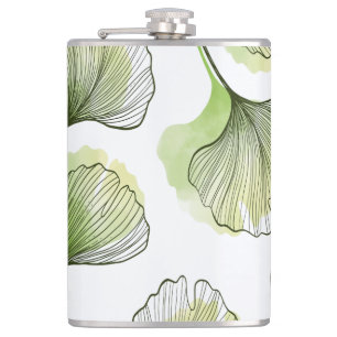 Groene bladen heupfles
