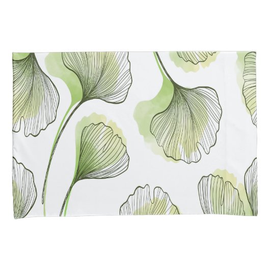 Groene bladen kussensloop (Voorkant-Rechts)