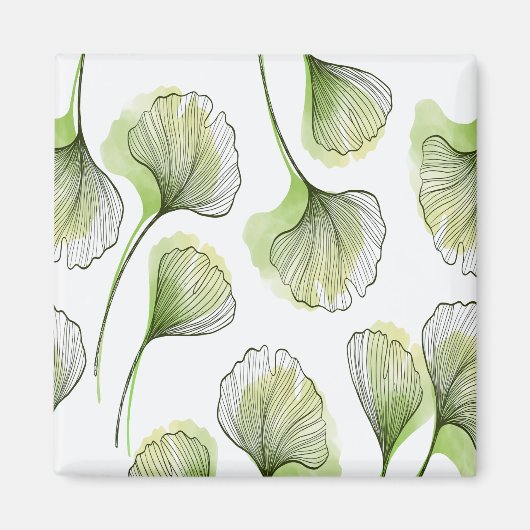 Groene bladen magneet (Voorkant)