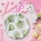 Groene bladen papieren bordje (Feest)