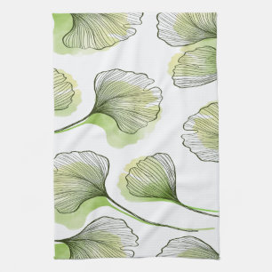 Groene bladen theedoek