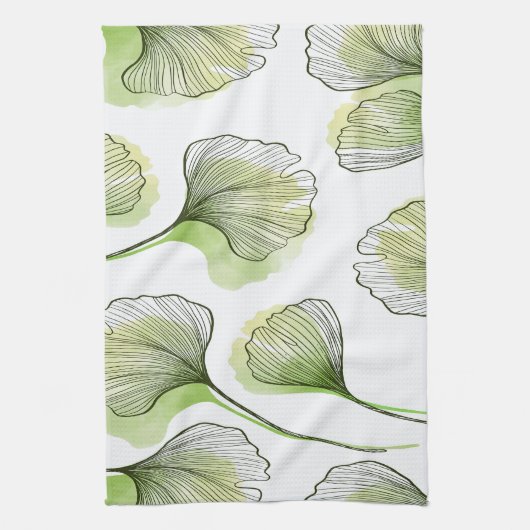 Groene bladen theedoek (Verticaal)