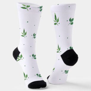Groene bladeren aquarelpatroon sokken