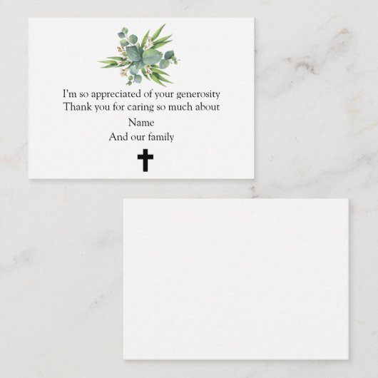 Groene Bladeren Bedankkaart Notitiekaartje (Voorkant / Achterkant)