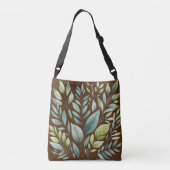 Groene bladeren Bladgroen Blad Rustiek Leaf Crossbody Tas (Achterkant)