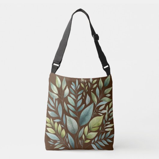 Groene bladeren Bladgroen Blad Rustiek Leaf Crossbody Tas (Voorkant)