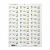Groene Bladeren Bloem Gouden Bruiloft Retouradres Etiket (Full Sheet)