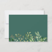 Groene Bladeren Bloemstuk Grens Bruiloftsreceptie Kaart (Achterkant)
