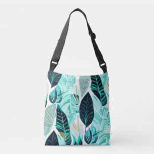 Groene bladeren boho design crossbody tas
