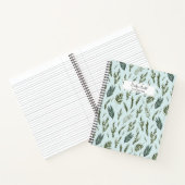 Groene bladeren Botanisch Patroon Notitieboek (Binnen)