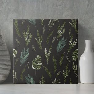 Groene bladeren Botanisch Patroon Tegeltje