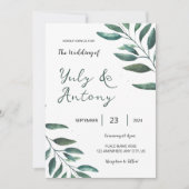 Groene bladeren Botanische minimalistische moderne Kaart (Voorkant)