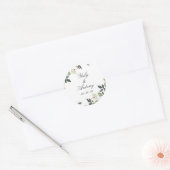 Groene bladeren, botanische moderne bruiloft ronde sticker (Envelop)