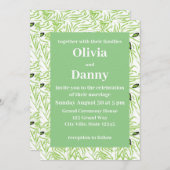 Groene bladeren botanische Natuur bruiloft Kaart (Voorkant / Achterkant)