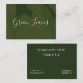 Groene bladeren Botanische Natuur Visitekaartje (Voorkant / Achterkant)