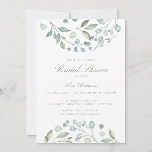 Groene Bladeren, Bruidsfeest in de natuur Kaart (Voorkant)