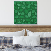 Groene bladeren canvas afdruk (Insitu (Slaapkamer))