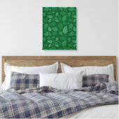 Groene bladeren canvas afdruk (Insitu (Slaapkamer))